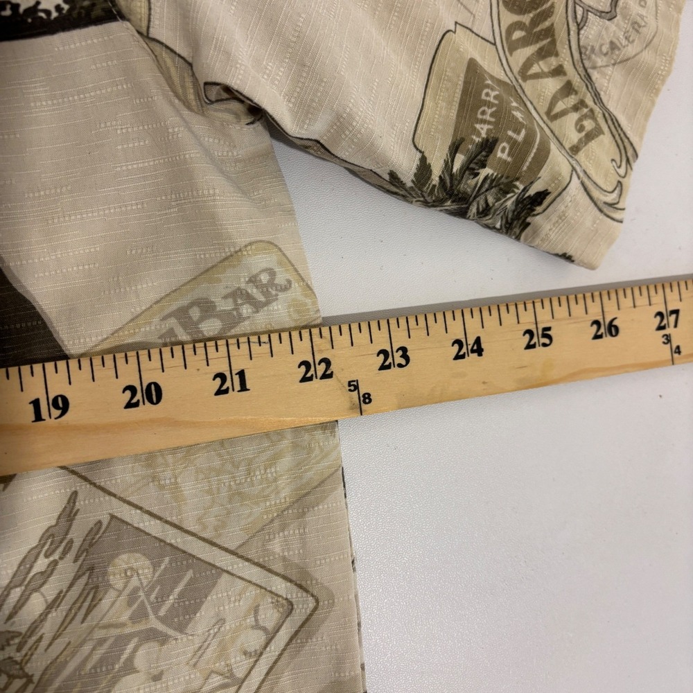 Seven Palm Silk Tropical Camp Shirt Men S Beige Short Sleeve Relaxed Fit Resort - Picture 5 of 10
